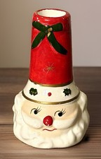 Vintage MCM Commodore Japan Santa Candlestick Holder picture