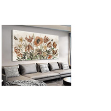 Yearainn Rustic Floral Canvas Wall Art - Tones Flowers Pictures Wall picture