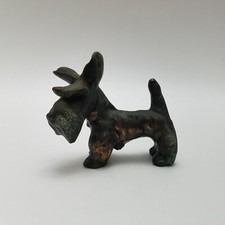 VTG Copper Scotty Dog Scottish Terrier Cast Metal Figurine Paperweight MCM picture
