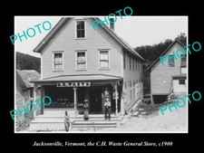 OLD LARGE HISTORIC PHOTO OF JACKSONVILLE VERMONT THE WASTE GENERAL STORE c1900 picture