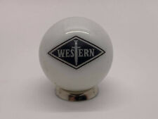 WESTERN KNIVES Logo on a White ONE INCH Glass Shooter Marble With Stand. picture