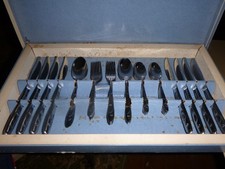 50 Piece Set New American Star Atomic Stainless USA Mid Century Flatware picture