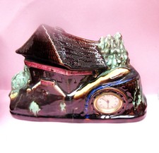Mantle Clock Majolka  probably Schramberg  good working Vintage Midcentury picture