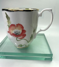 Royal Albert 100 Years 1970s Poppy White Gold Trim Mug Bone China 14oz Cup B56 picture