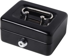 Mini Cash Box with Lock and Slot, Metal Coin Bank Piggy Bank for Adults & Kid... picture