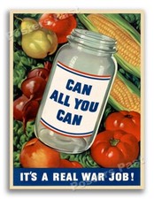 1943 “Can All You Can” Vintage Style WW2 Era Food Poster - 24x32 picture