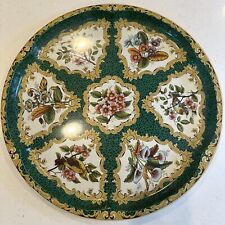 Vintage Daher Decorated Ware 11101 Scalloped Tin Plate England Birds Floral 16” picture