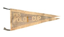 Antique 1913 Polo Cup America vs England Match Sewn Letter Fishtail 31