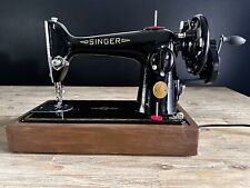 Stunning 1950 Singer 201k Sewing Machine Hand Crank & Motor Tested Sews Great picture