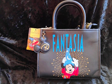 Primark Disney Fantasia Mickey Sorcerer Black Blue Satchel Purse Handbag & Strap picture
