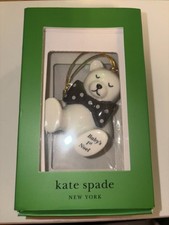 Kate Spade 2026 Baby's First Christmas Teddy Bear Ornament Be Jolly New in Box picture