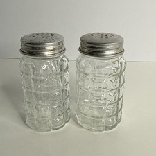 Vintage Anchor Hocking Salt & Pepper Shakers 3” Glass Set Collectible Kitchen picture