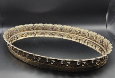 Vintage Mid-Century Ornate Gold-Tone Hollywood Regency Mirrored Vanity Tray  picture