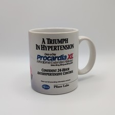 Procardia XL Cup Mug Drug Rep Pharmaceutical Advertisement Pfizer Vintage 1991 picture