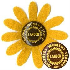 1936 Alfred Landon BUSINESS WOMEN'S LEAGUE Pinback Button Set picture