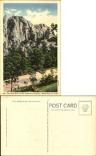 Rock Wall Mt Rushmore Highway Black Hills South Dakota SD unused old postcard picture