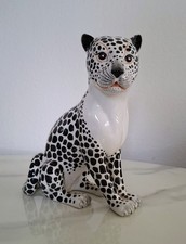 Ceramic Leopard Statue Classic Decorative Hand-painted of Italian Origin 8.5 picture