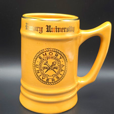 Vintage Emory University Ceramic Beer Stein Mug Yellow Gold Trim WC Bunting Co picture