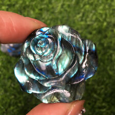 Natural Labradorite Hand Carved The roses Quartz Crystal Healing 1pc  picture