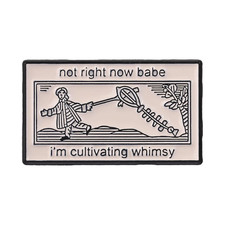 Not Right Now Babe I'M Cultivating Whimsy Enamel Pins Retro Art Woodcut Badge picture