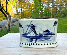 Vintage DELFT Holland Handpainted Toothpick Holder 2