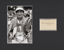 Helen Wills Moody Tennis HOF Olympic Gold Wimbledon Signed Autograph Photo Displ picture