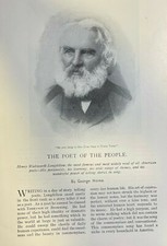 1894 henry Wadsworth Longfellow Poet of the People illustrated picture