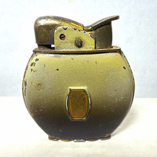 Vintage Silver & Bronze Metal Evans WWII Lighter with Metal Case, Retro Style picture