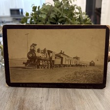 Antique A.E. Rhodes Watertown MA Railroad Photo Steam Locomotive #592 8.5” picture