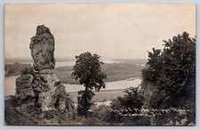 Savanna Illinois Rocks Mississippi River View C.R. Childs Real Photo RPPC picture