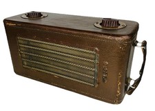 Very Rare Vintage DeWald Superheterodyn Radio Model Made In Cowhide Case #84374 picture