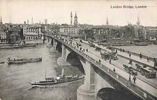 London England UK, London Bridge, River Thames, Vintage Postcard picture
