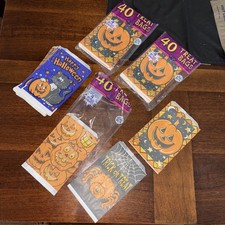 Set of Four- Vintage Fun World Halloween Trick Or Treat Bags 40 Count NOS 1995 picture