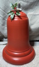Vintage Large Blow Mold Light porch Christmas Bells with Holly leaf trim 10” picture