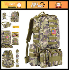 Large 60L Tactical Military Backpack - Assault Rucksack with Detachable Molle Sy picture