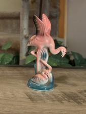 Vintage MCM Ceramic Pink Flamingo Figurine Made In Japan 1960’s Lusterware RARE picture
