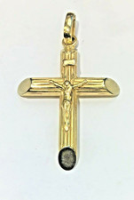 New 14kt Yellow Gold LOG Crucifix (Made in Italy) picture