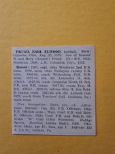 Earl Prugh Football Catawba Ohio Columbia University 1928 American Sports Panel picture