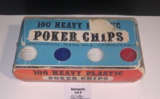 Crisloid 100  Interlocking Heavy Plastic Poker Chips Red White Blue Vintage picture