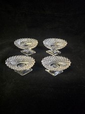 WESTMORELAND Antique ENGLISH HOBNAIL OPEN MASTER Salt Cellar/Nut Dish Set of 4 picture