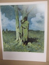 Native American Print THE LOVE CALL by Frederick Reimngton Indian with Flute picture
