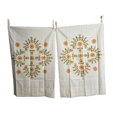 Vtg 70s Fieldcrest Patience Rose Standard Pillowcases Pair Smithsonian Treasures picture