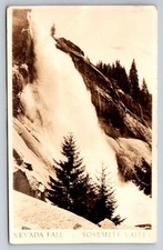 Nevada Fall Yosemite Valley Real Photo Postcard RPPC Vintage Sepia Waterfall picture