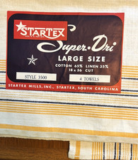 NEW set 4 Vintage STARTEX  Striped Kitchen Cotton Linen Dish Towels Blue Yellow picture