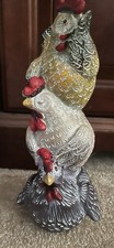 Home Goods Farmhouse Stacked Chicken Figurine: See, Hear, Speak No Evil Decor picture