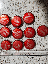 Canada Dry California Strawberry Soda Bottle Caps Lot of 7 Red White picture