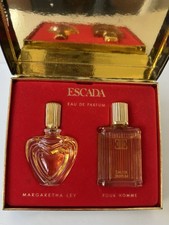 Escada Margaretha Ley 4 ml & Pour Homme EDP 5 ml Miniature Set w/ Boxed VINTAGE picture