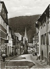 Postcard Neckargemünd - Main Street with German Emperor and shops picture