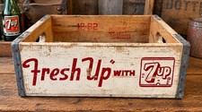 Vintage Wooden Soda Crate Seven Up 7-Up Fresh Up McCook Neb Wood Box 1962 picture