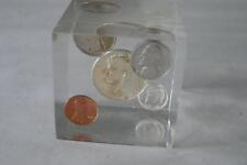 Vintage 1960's Coin Lucite Paperweight picture